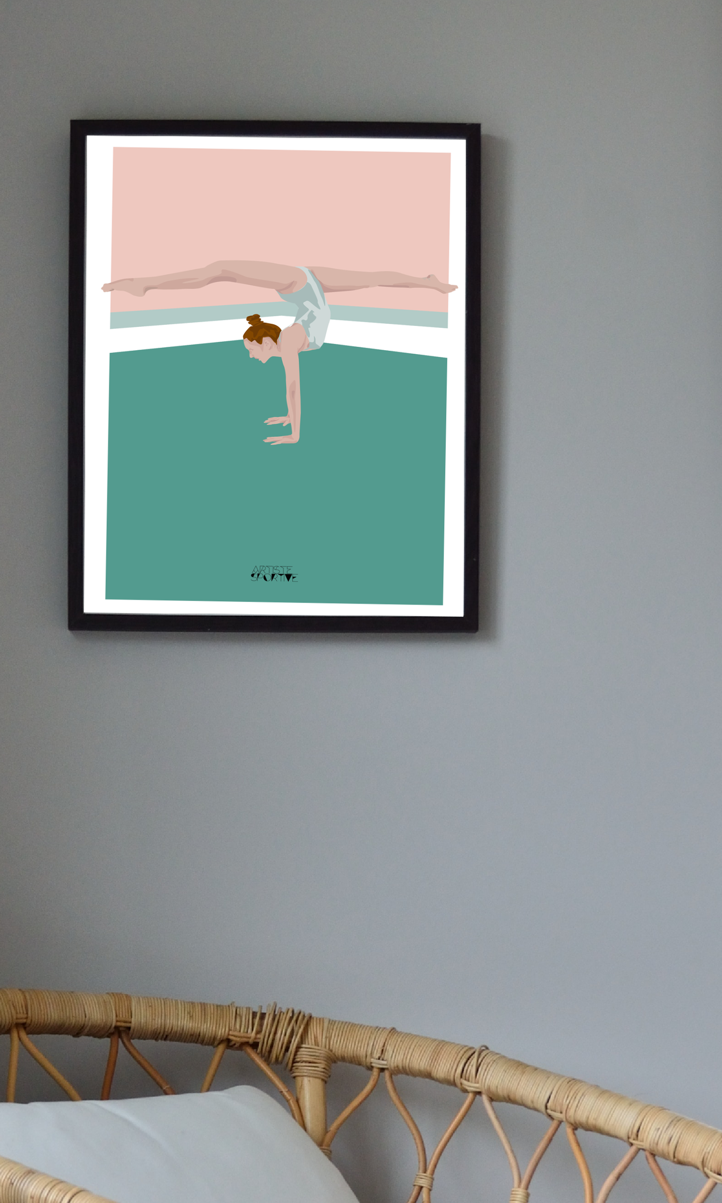 affiche gymnastique, poster gymnaste, affiche décoration gymnastique, affiche chambre gymnaste, décoration gym, cadeau noël, cadeau anniversaire, cadeau original, dessiné et imprimé à Tours