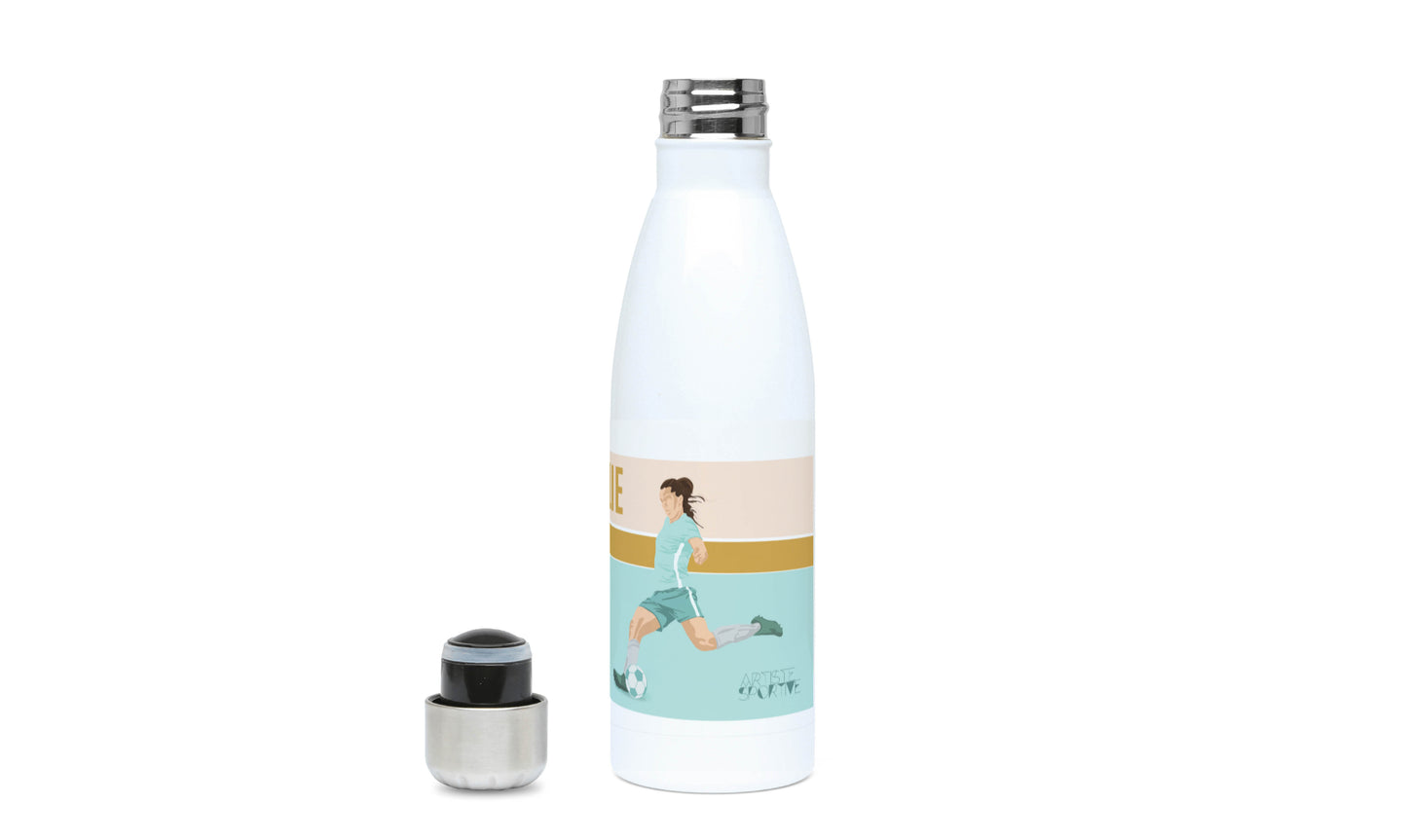 Gourde isotherme football féminin "La footballeuse" - Personnalisable