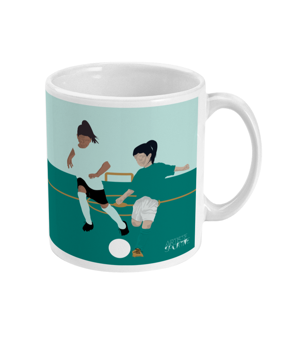 tasse, football, joueuse, footballeuse, fille, mug, tasse personnalisée, ajoutez un prénom, fait à Tours, cadeau, cadeau noël, cadeau anniversaire, cadeau coach