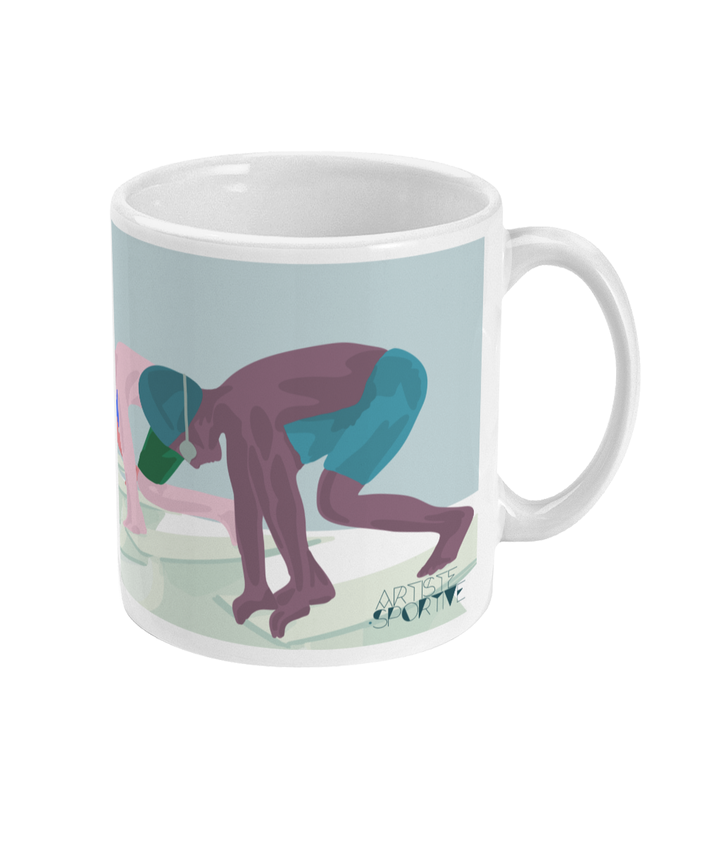 tasse natation, tasse personnalisable, cadeau enfant natation, cadeau garçon natation, tasse natation cadeau, natation personnalisable, saut natation, cadeau original natation
