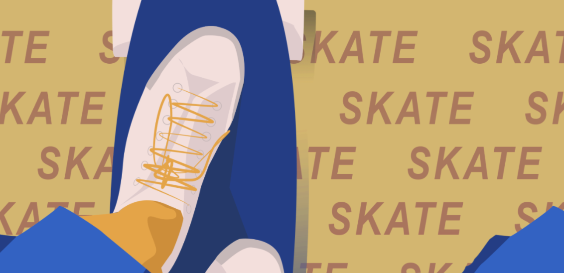 Gourde isotherme "Skate en jaune" - Personnalisable