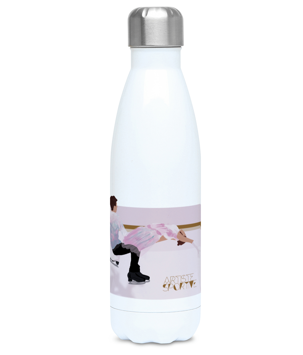 Gourde isotherme patinage "Couple patineurs" - Personnalisable