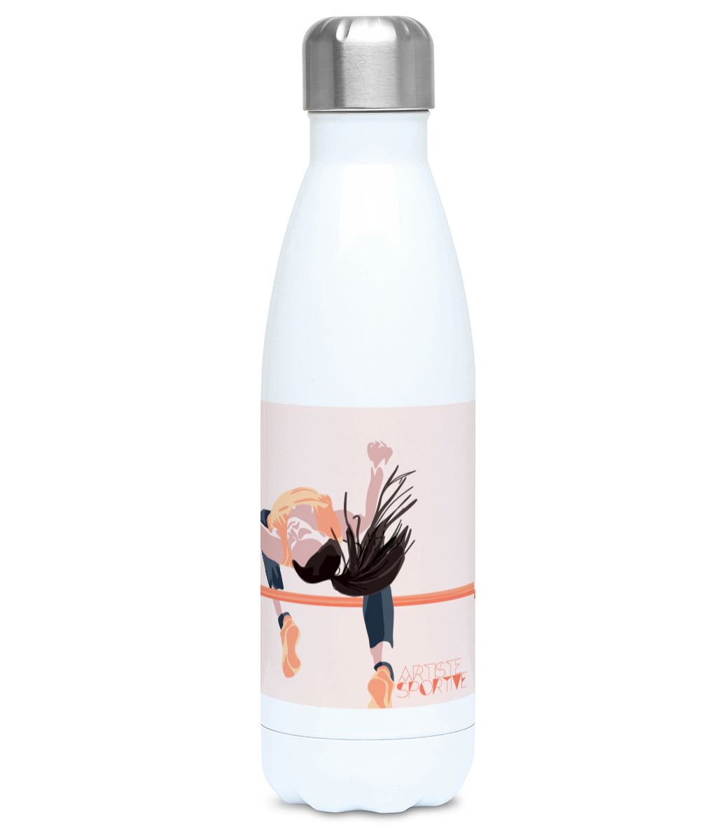 Gourde isotherme Athlétisme "Saut hauteur femme" - Personnalisable