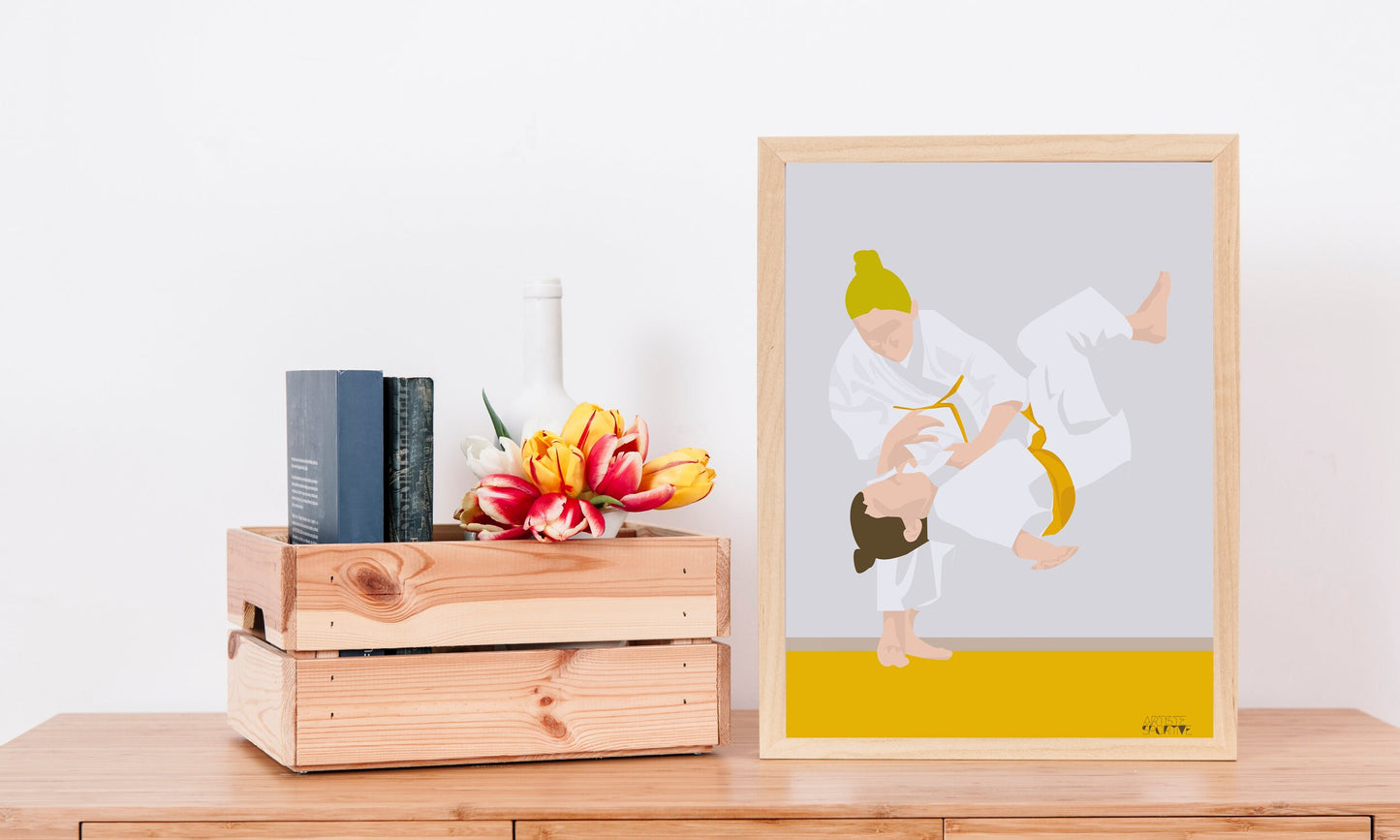 Affiche Judo "Jeanne la judoka" - 50% de réduction