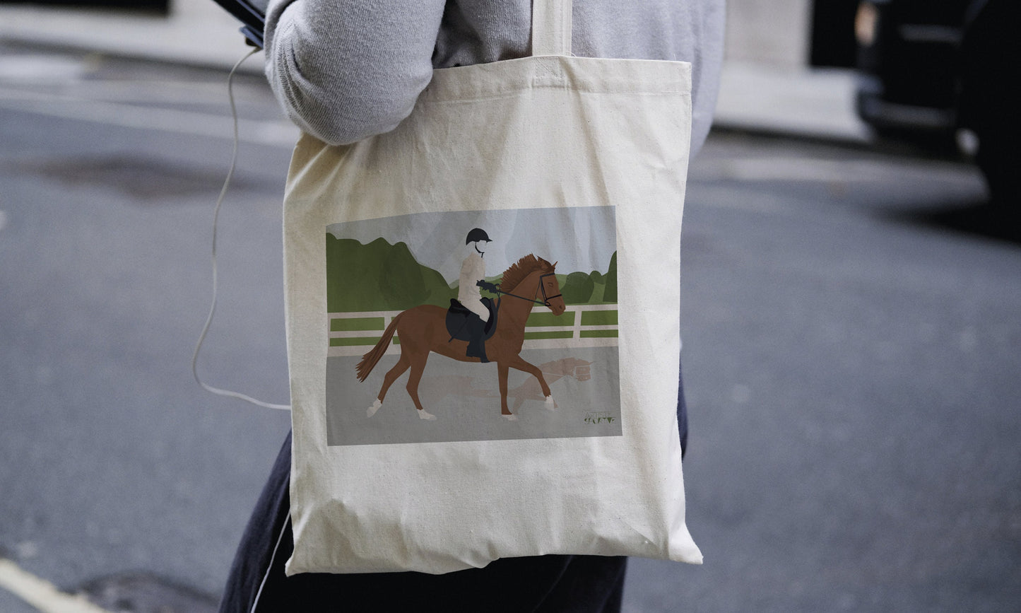 Tote bag ou sac d'équitation "Sur le cheval"