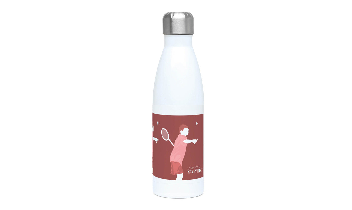 Insulated bottle "Badminton boy player" - customizable