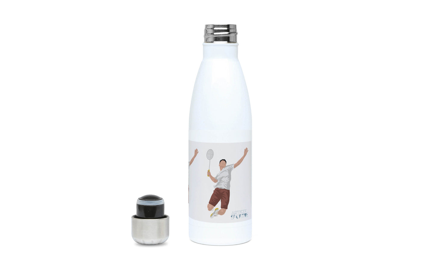 Isolierflasche „Badmintonspieler“ – individuell anpassbar