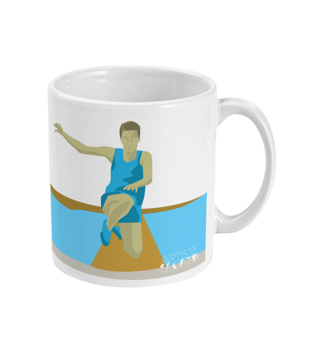 Tasse de saut athlétique homme à personnaliser | Tasse athlétisme | Artiste Sportive