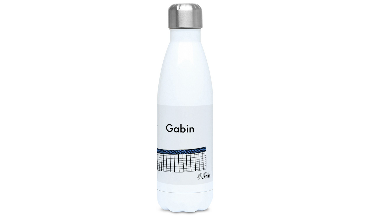 a white bottle with a silver lid on a white background