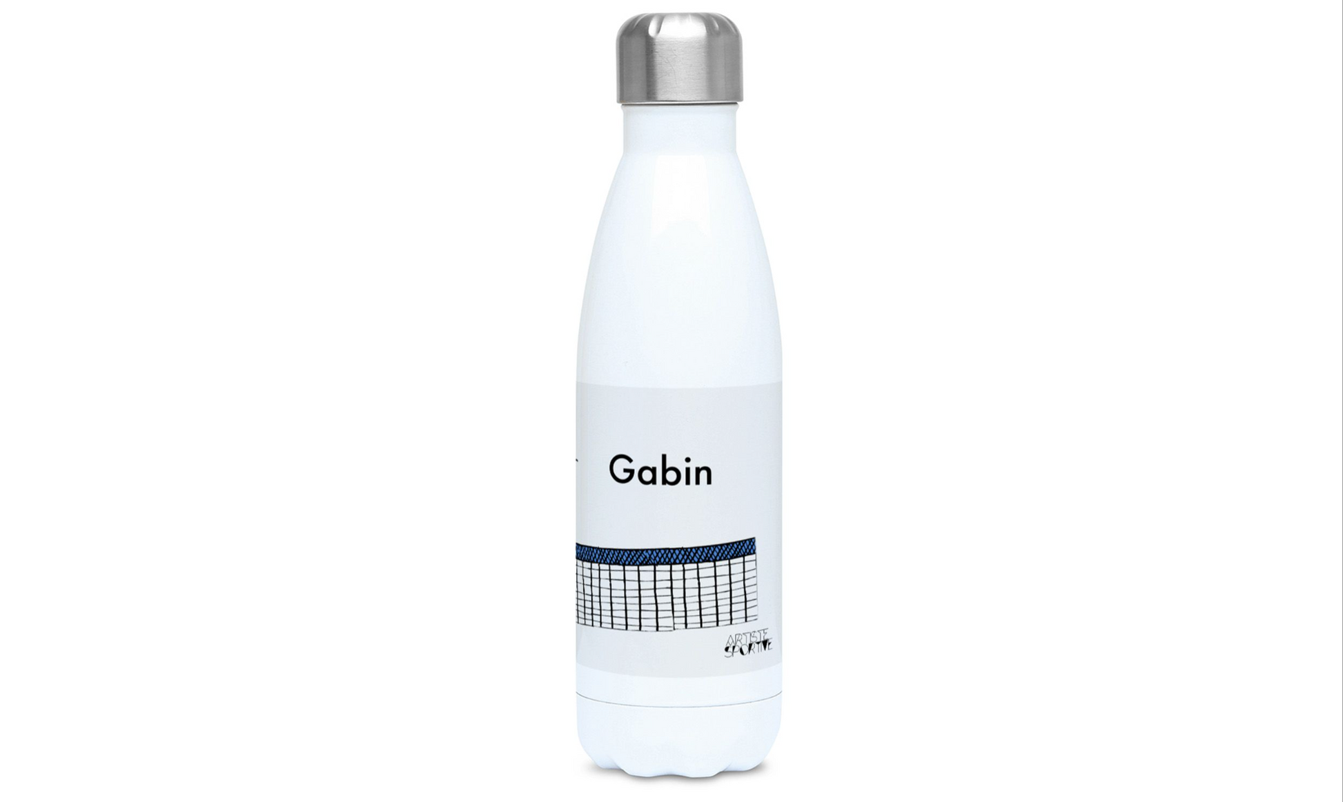 a white bottle with a silver lid on a white background