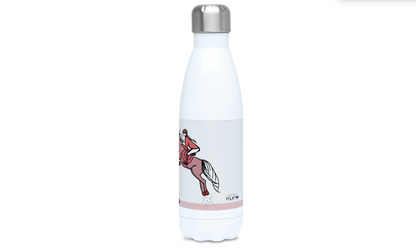 a water bottle with a picture of a horse on it