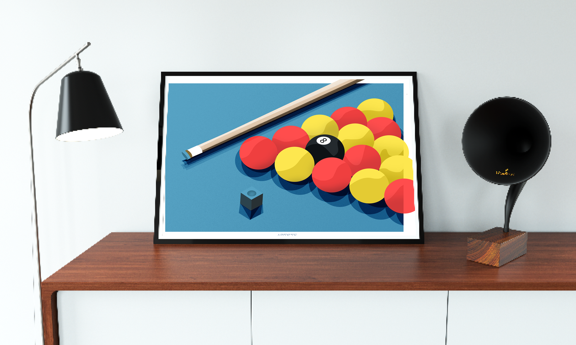 a picture of a pool ball game on a table