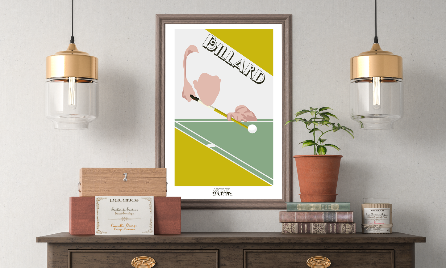 a picture of a tennis poster hanging on a wall