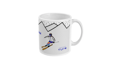 Tasse ski "skieur ou skieuse dans la montagne" - Personnalisable