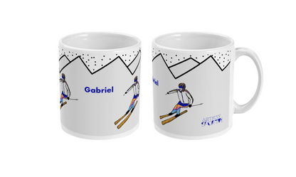 Tasse ski "skieur ou skieuse dans la montagne" - Personnalisable