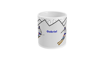 Tasse ski "skieur ou skieuse dans la montagne" - Personnalisable