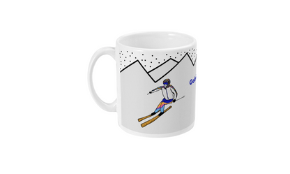 Tasse ski "skieur ou skieuse dans la montagne" - Personnalisable