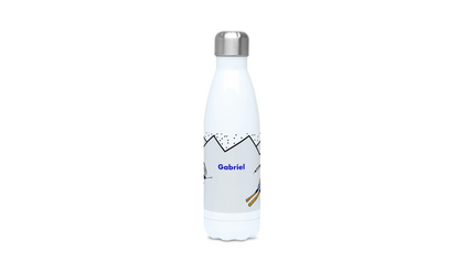 Gourde isotherme ski "skieur ou skieuse dans la montagne"- Personnalisable