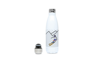 Gourde isotherme ski "skieur ou skieuse dans la montagne"- Personnalisable