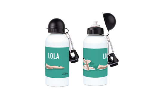 Gourde personnalisée, gourde personnalisable, gourde gymnastique, gourde verte, gourde école,  gourde entraînement, gymnaste, imprimée et dessinée à Tours