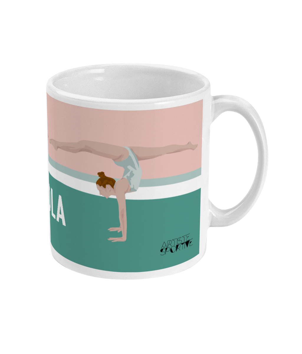 Tasse, tasse gymnastique, mug personnalisable, ajouter un prénom, original, gymnaste, cadeau noël, cadeau anniversaire, club de gymnastique