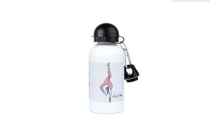 a water bottle with a keychain attached to it