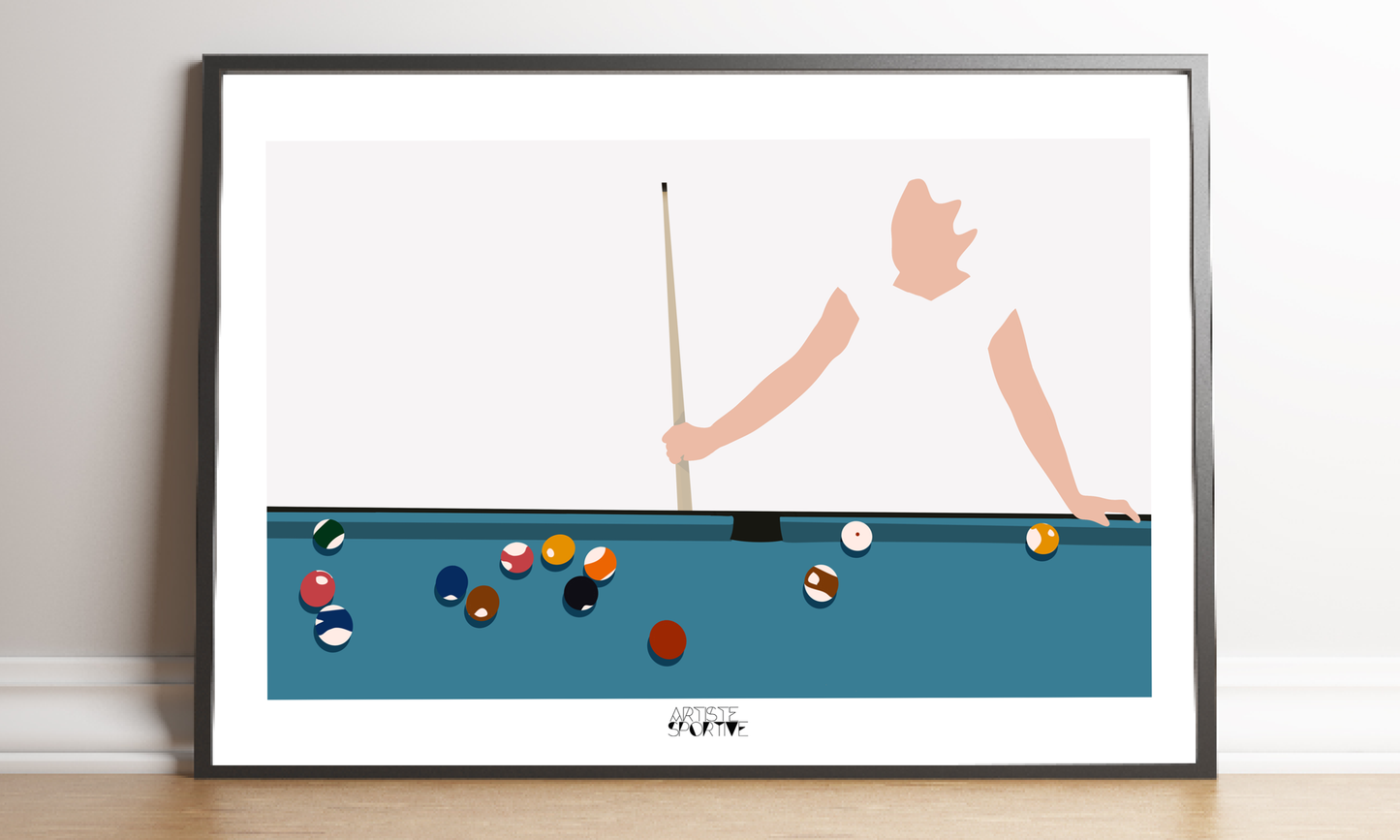 a picture of a person playing pool