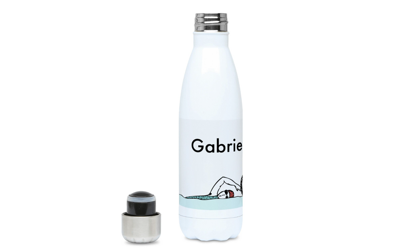 a bottle of gabrii water next to a bottle of gabrii water