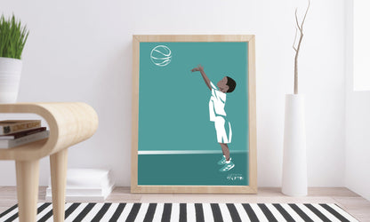 Affiche de basketball "Le boy qui fait du basket"