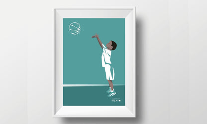 Affiche de basketball "Le boy qui fait du basket"