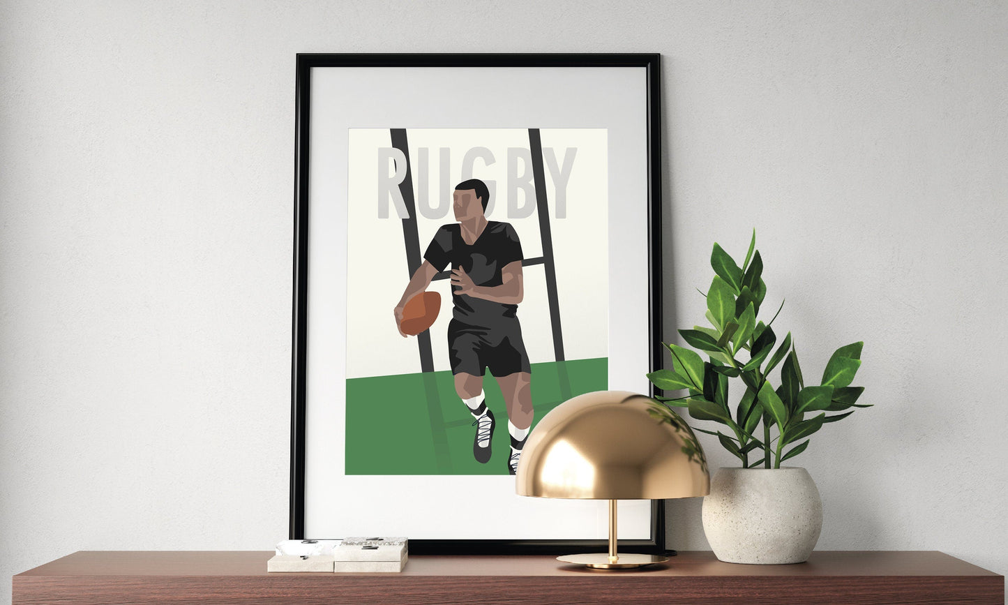 Affiche "Rugby homme vintage"