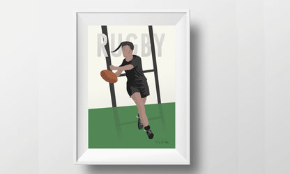 “Vintage women’s rugby” poster