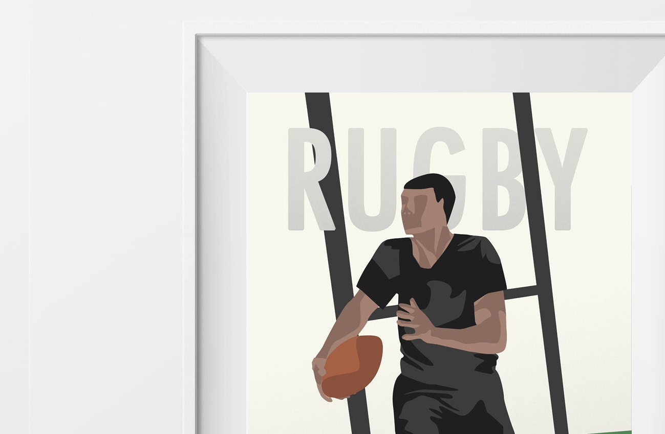 Affiche "Rugby homme vintage"