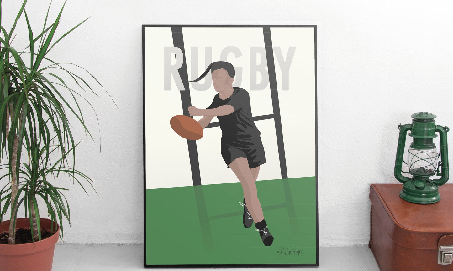 “Vintage women’s rugby” poster