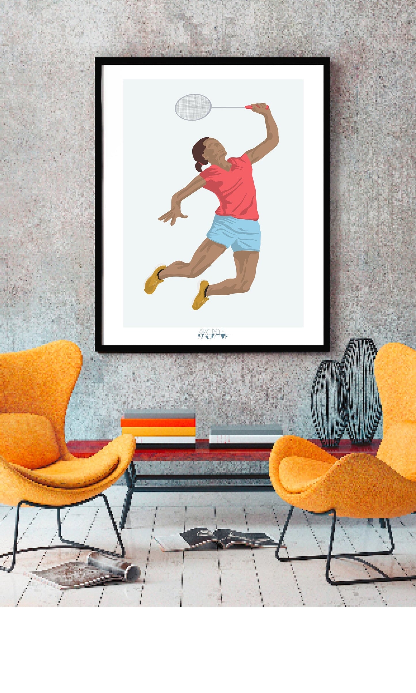 Poster „Badmintonspieler“ – individualisierbar