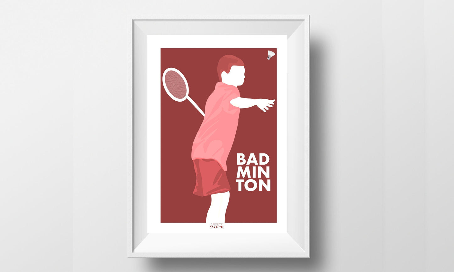 Affiche "Joueur garçon de badminton"