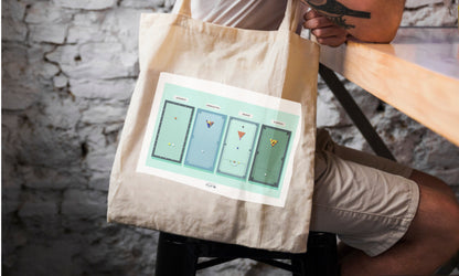 a person sitting at a table with a bag