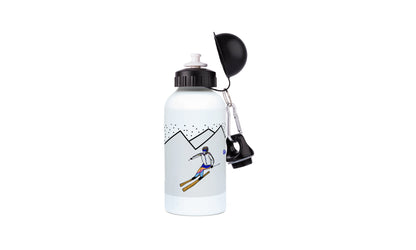 Gourde aluminium ski "skieur ou skieuse dans la montagne "- Personnalisable