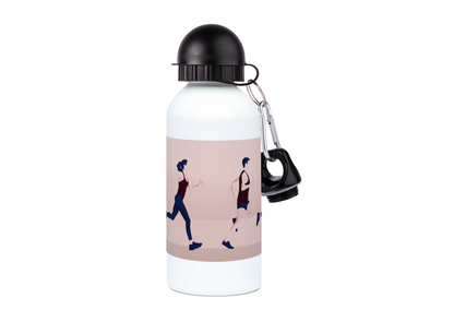 Aluminum athletics race bottle "A man and a woman running" - Customizable