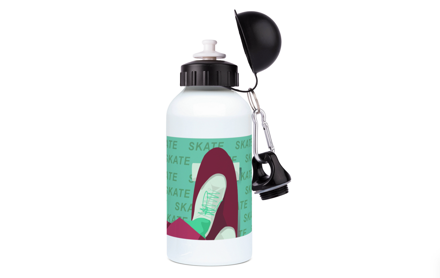 Aluminum bottle "Skate in burgundy" - Customizable