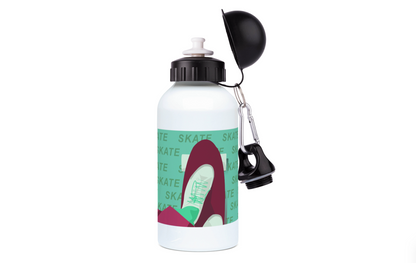 Aluminum bottle "Skate in burgundy" - Customizable