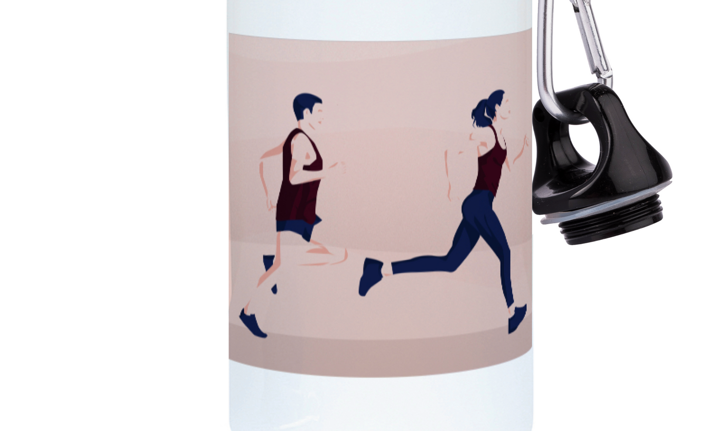 Aluminum athletics race bottle "A man and a woman running" - Customizable