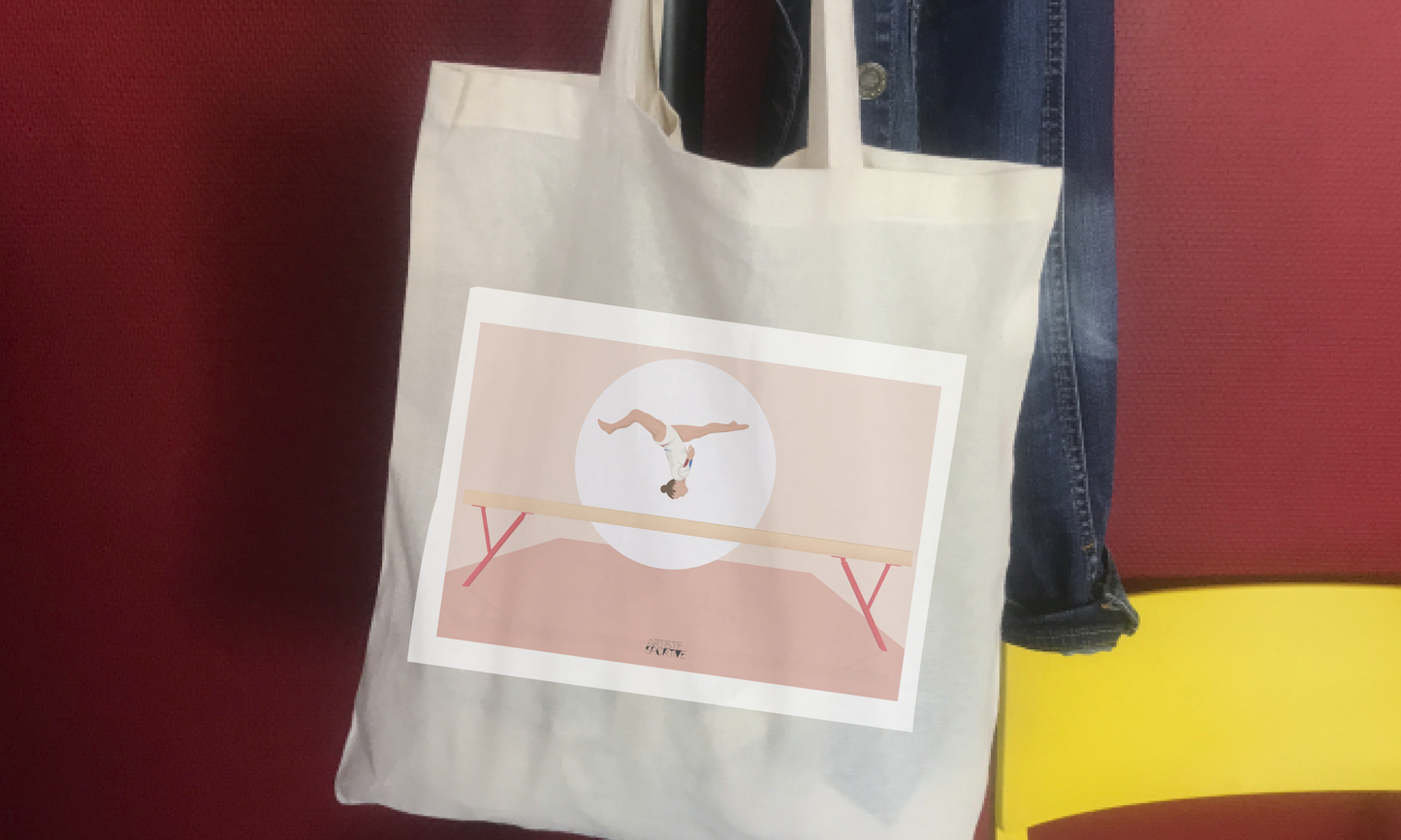 Tote bag ou sac gymnastique "La Poutre"