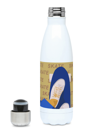 Isolierflasche „Skate in Gelb“ – anpassbar