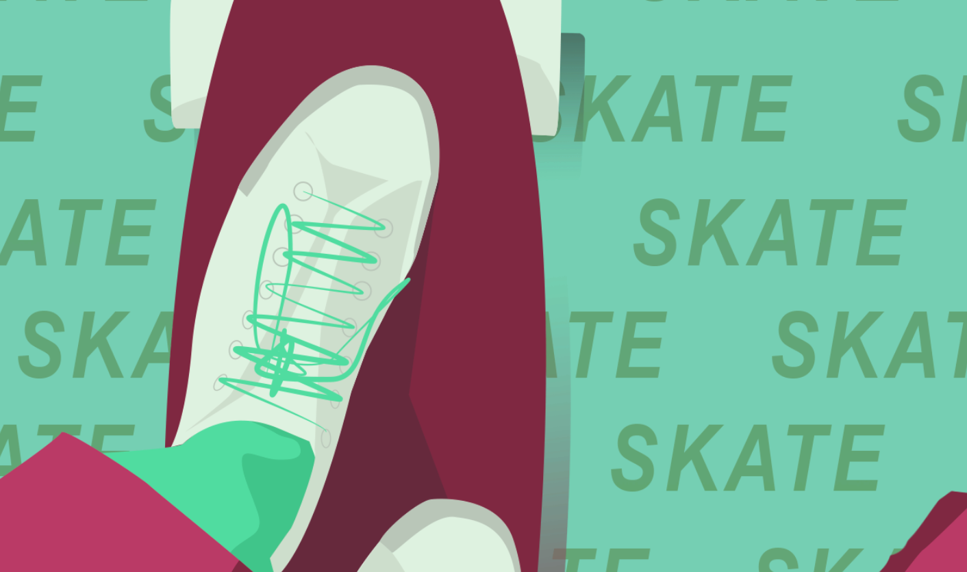 Gourde isotherme "Skate en bordeaux" - Personnalisable