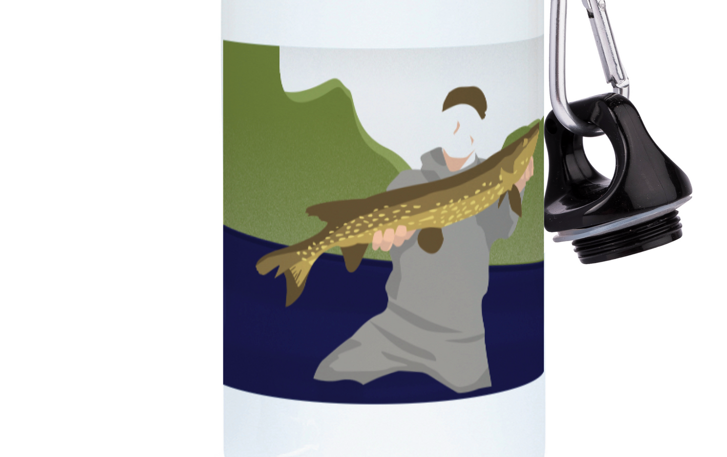 Fishing aluminum bottle "Antoine the fisherman" - Customizable