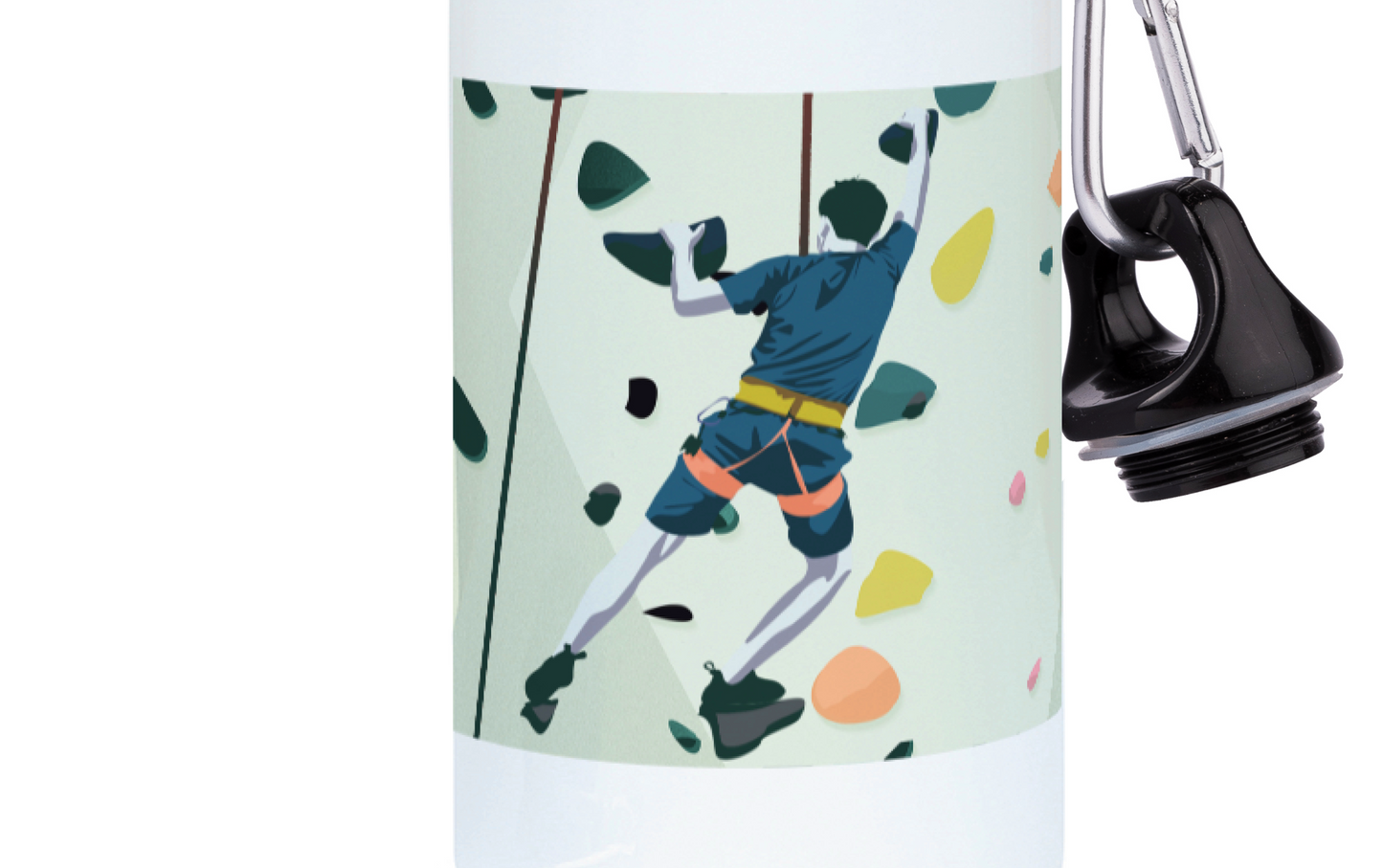 Climbing aluminum bottle "The man who climbed" - Customizable