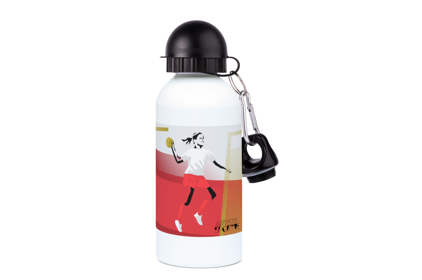 Aluminum women's handball bottle "The handball player" - Customizable