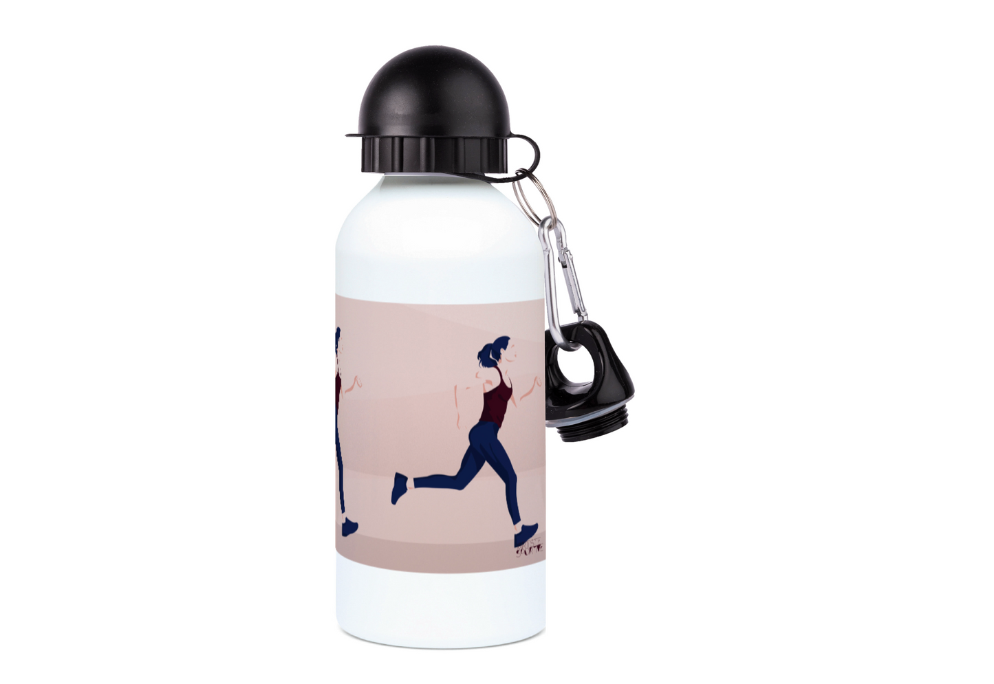 Aluminum athletics running bottle "A running woman" - Customizable