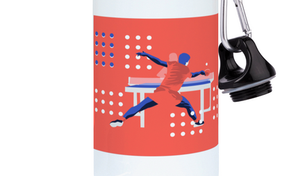 Ping Pong aluminum bottle "Table tennis in orange" - Customizable